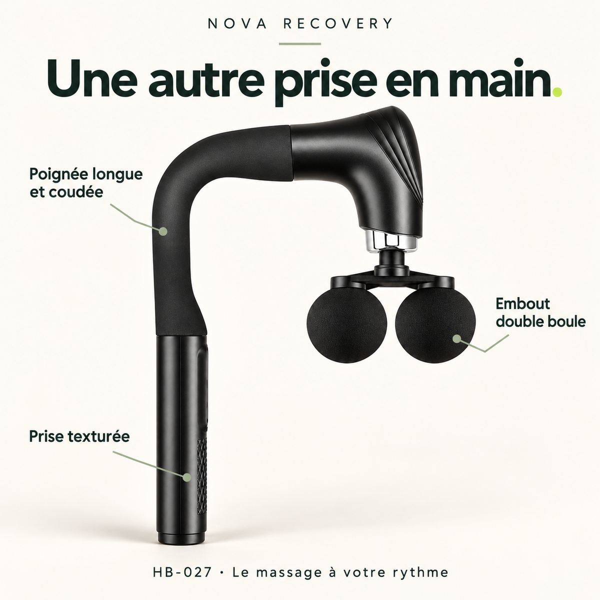 Les cinq embouts NOVA sur fond blanc